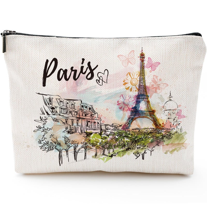 Sitsink Paris Souvenirs Travel Essentials - Eiffel Tower Paris Souvenirs from France  Paris Gifts for Women Small Cosmetic Bag for Purse  Paris Travel Must Haves Small Makeup Bag Gifts for Girls - Image 1
